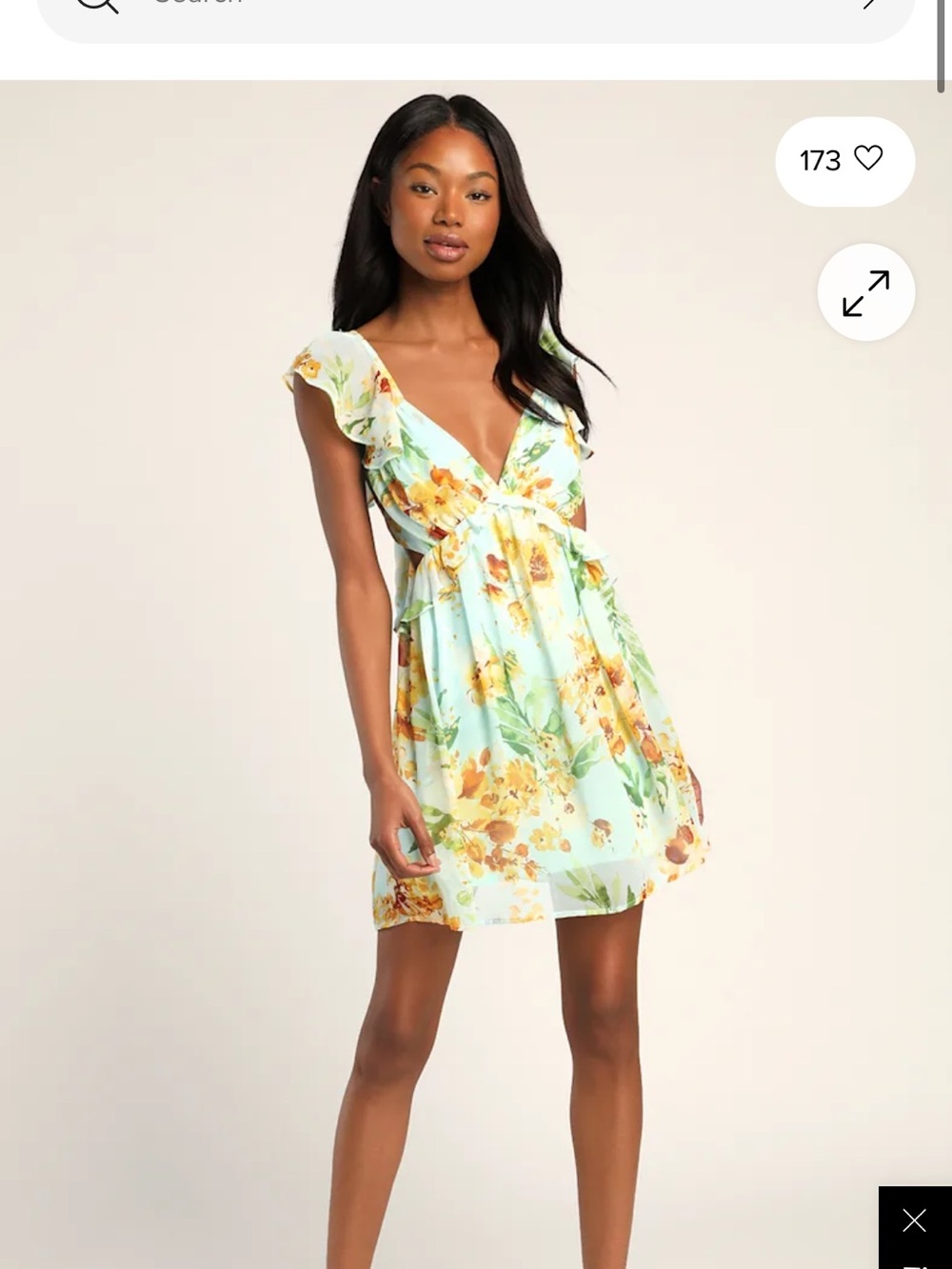 NWT Lulu's Mint and Floral Dress - Picture 3 of 7
